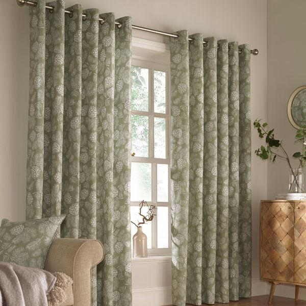 Furn Irwin Woodland Print Eyelet Lined Curtains