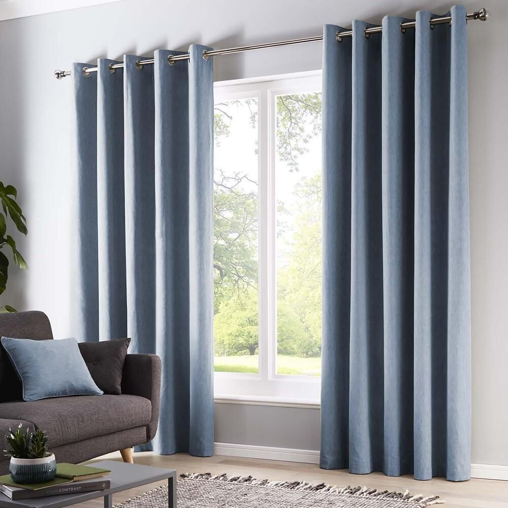 Fusion Sorbonne 100% Cotton Eyelet Lined Curtains
