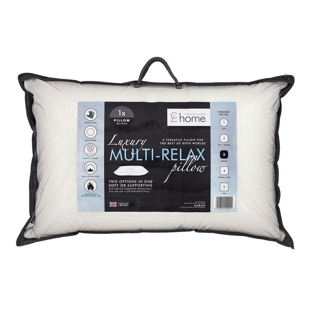 Catherine Lansfield Multi Relax Dual Memory Foam Hollowfibre Pillow