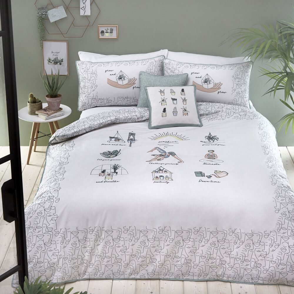 Appletree Wellbeing 180 Thread Count 100% Cotton Percale Duvet Cover Set