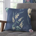 Dreams & Drapes Caberne Heritage Floral Print 100% Cotton Cushion Cover, Navy, 43 x 43 Cm