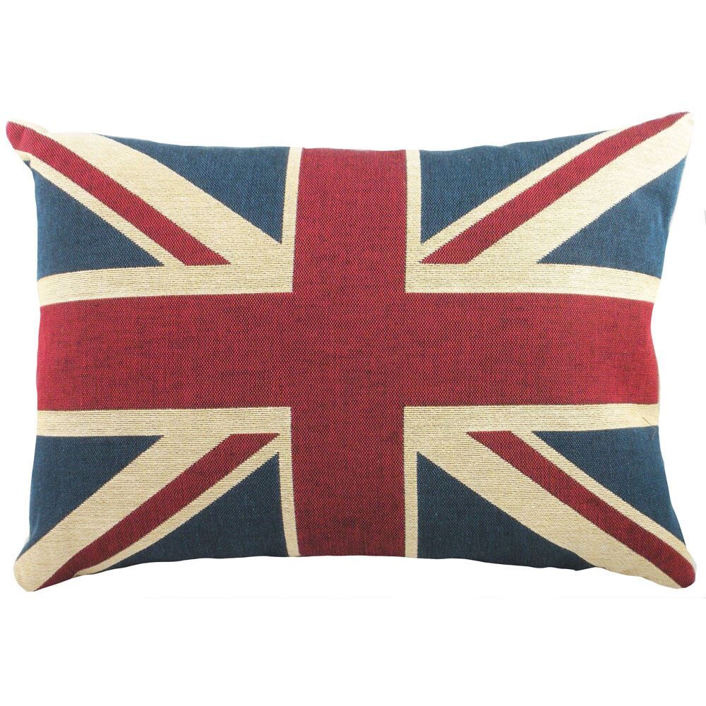 Evans Lichfield Union Jack Flag Tapestry 100% Cotton Cushion Cover, Multi, 32 x 46 Cm