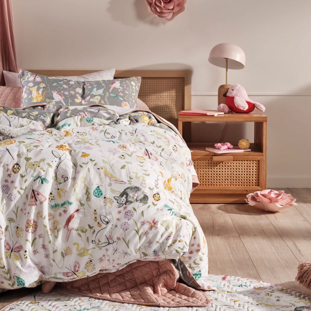 Linen House Kids Garden Friends Print 100% Cotton Duvet Cover Set