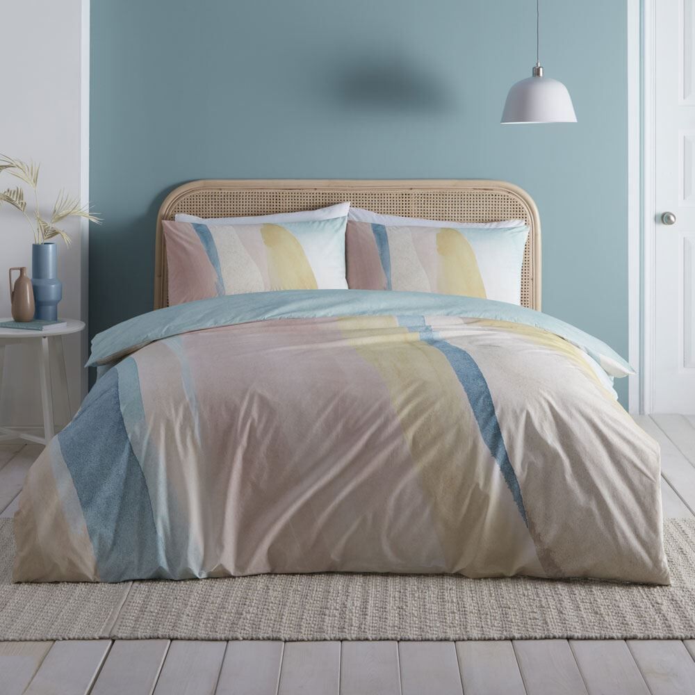 Appletree Style Peyton Watercolour Print 100% Cotton Duvet Cover Set