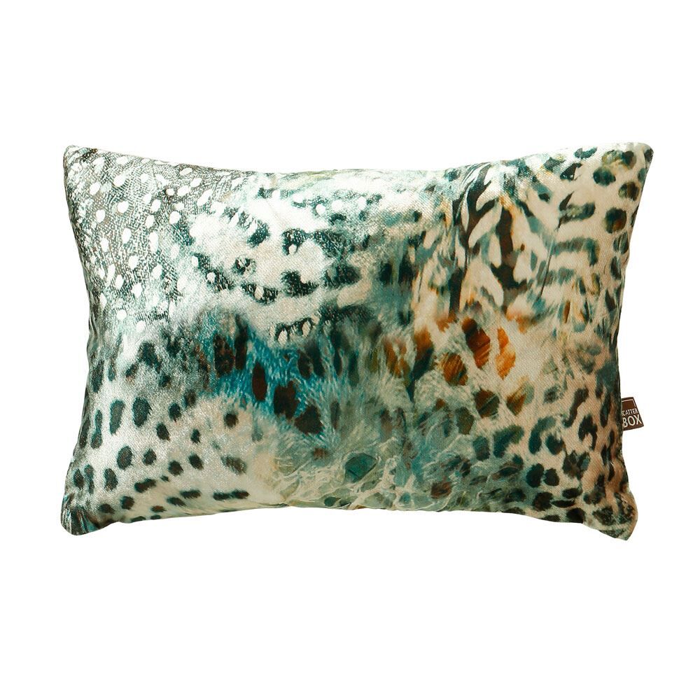 Scatter Box Tigerlily Feather Filled Cushion, Green/Ochre