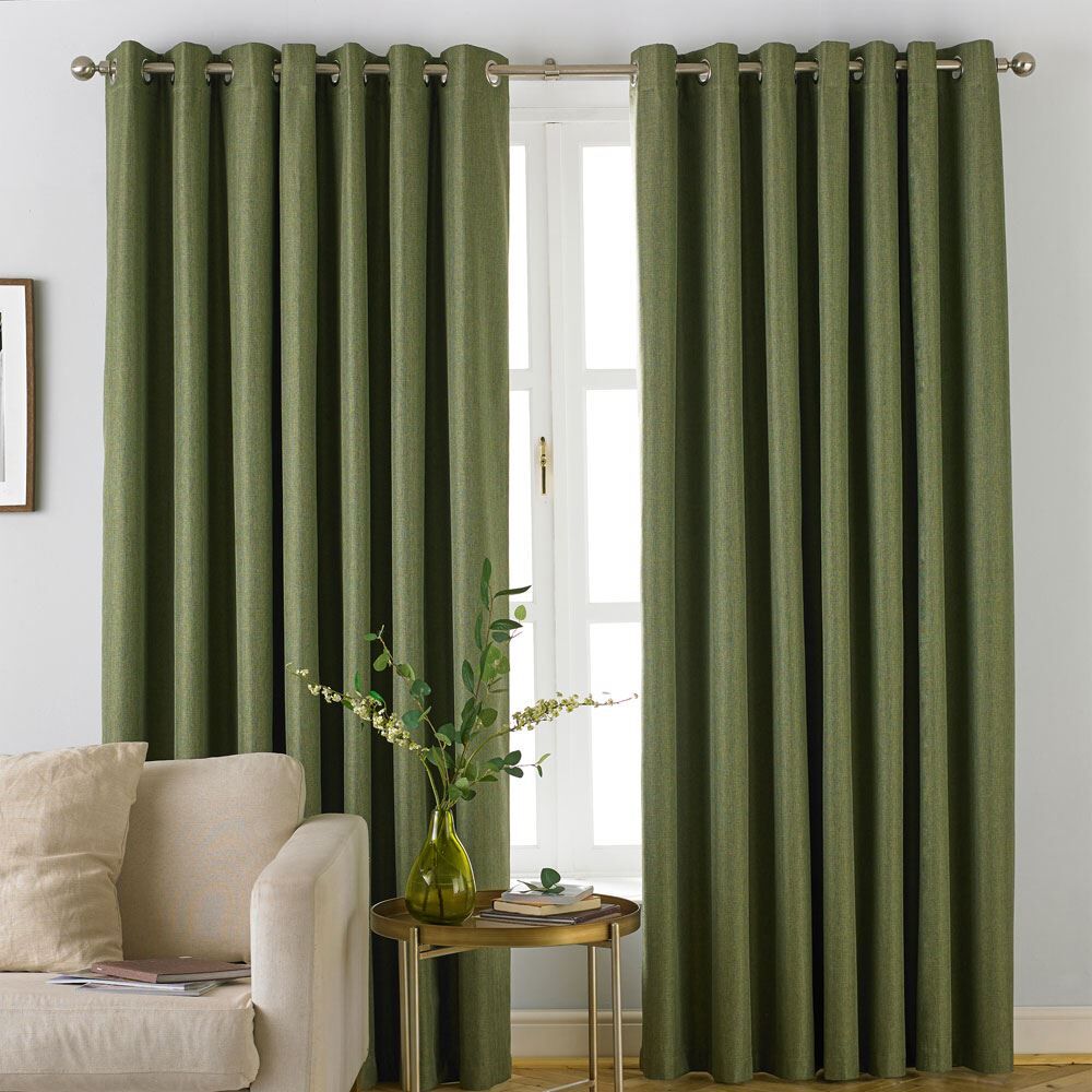 Furn Moon Plain Thermal Blackout Eyelet Lined Curtains