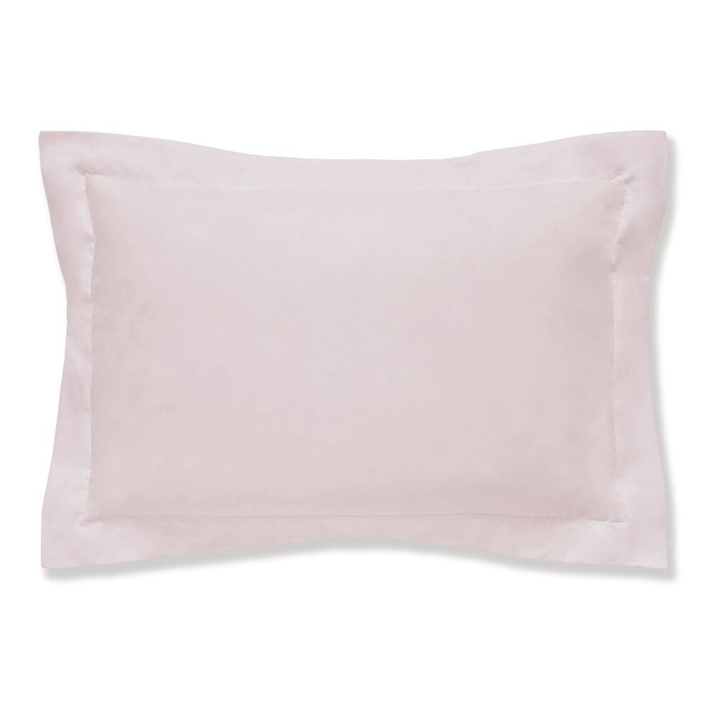 Bianca Plain Dye 400 Thread Count 100% Egyptian Cotton Sateen Oxford Pillow Case, Blush, Pair