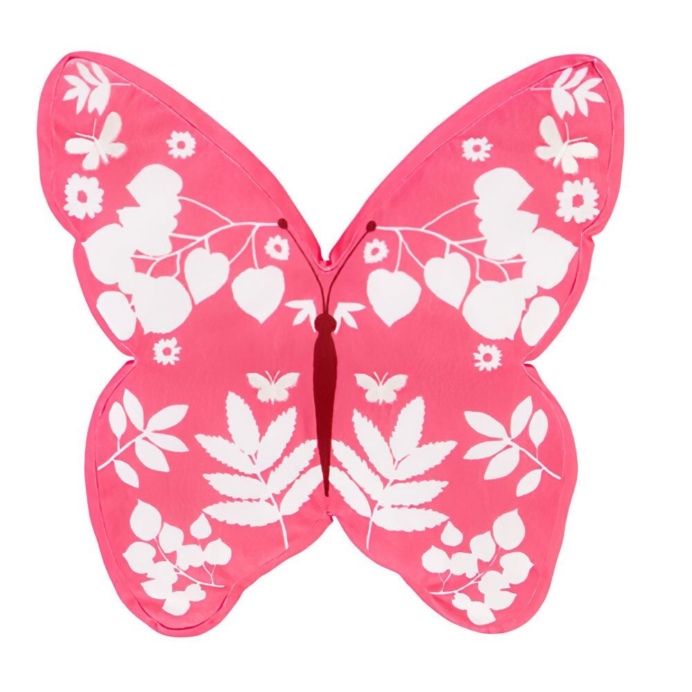 Catherine Lansfield Butterfly Shaped Filled Cushion, Pink, 38 x 38 Cm