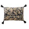 Scatter Box Sabine Tasseled Velvet Feather Filled Cushion, Black/Gold