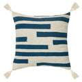 The Linen Yard Alaya Woven Jacquard 100% Cotton Tasselled Cushion Cover, Navy, 50 x 50 Cm