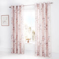 Catherine Lansfield Canterbury Floral Eyelet Lined Curtains, Blush, 66 x 72 Inch