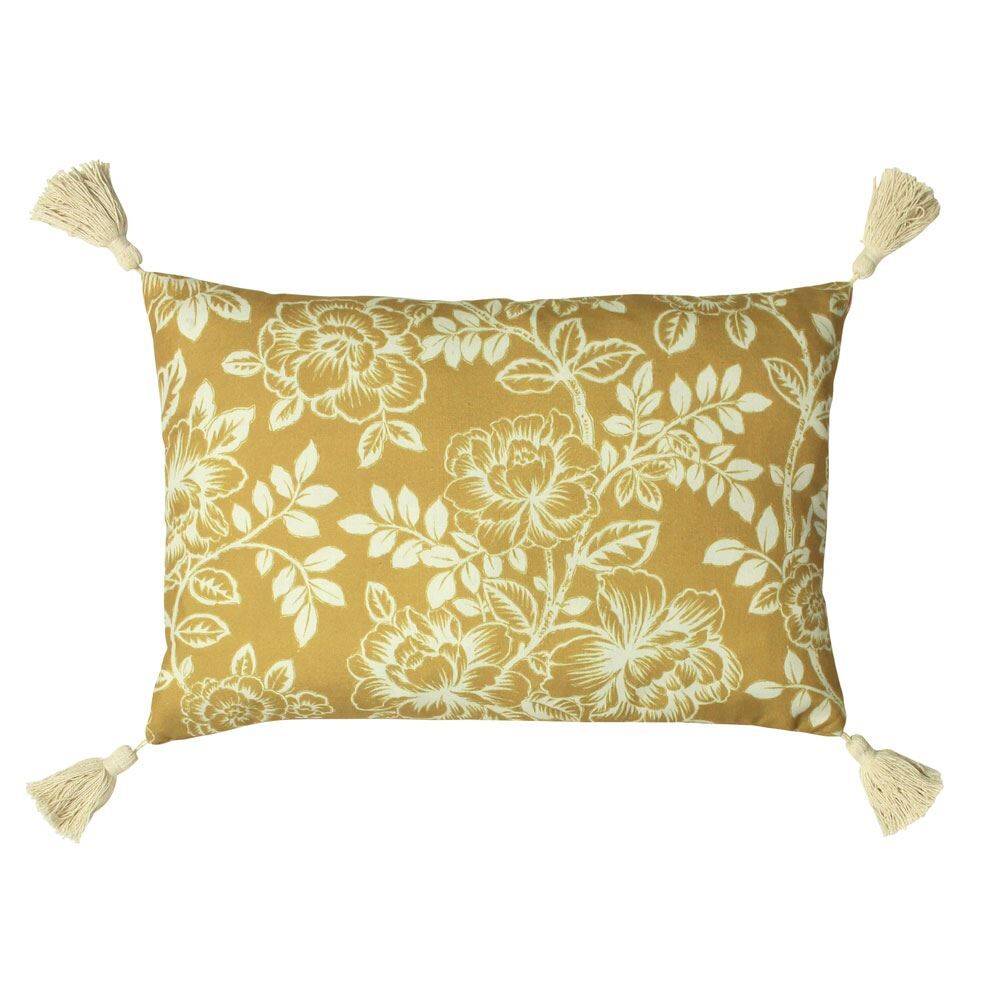 Paoletti Somerton Floral Print Tasselled Cushion Cover
