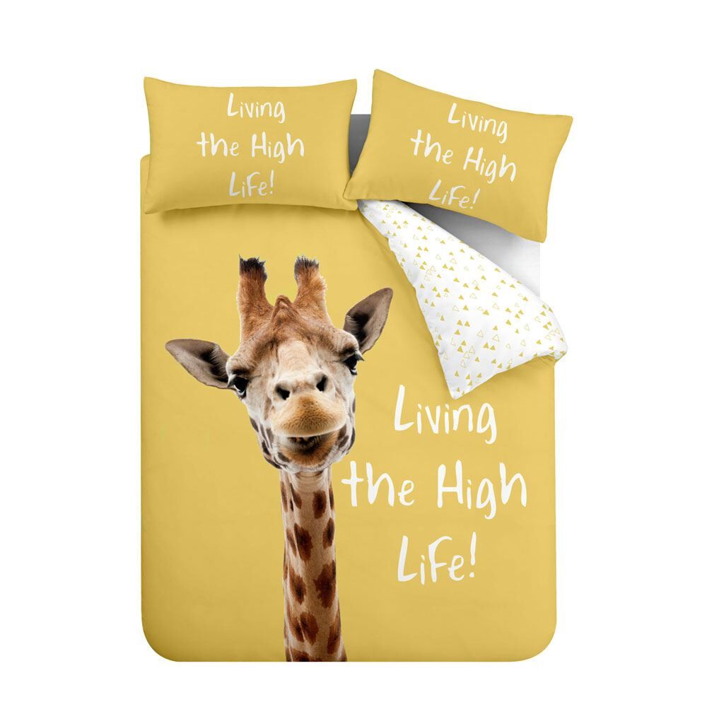 Catherine Lansfield Kids Giraffe Living The High Life Easy Care Duvet Cover Set
