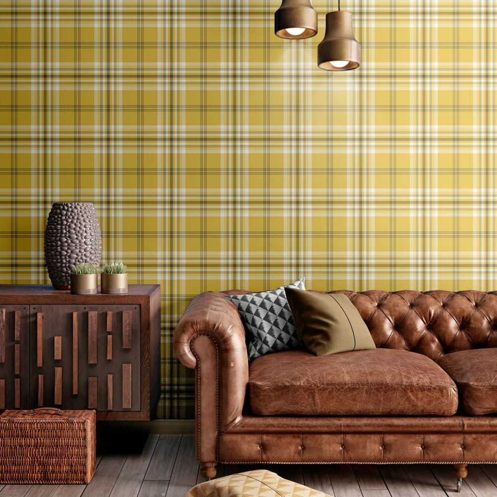 Catherine Lansfield Kelso Check Contemporary Wallpaper