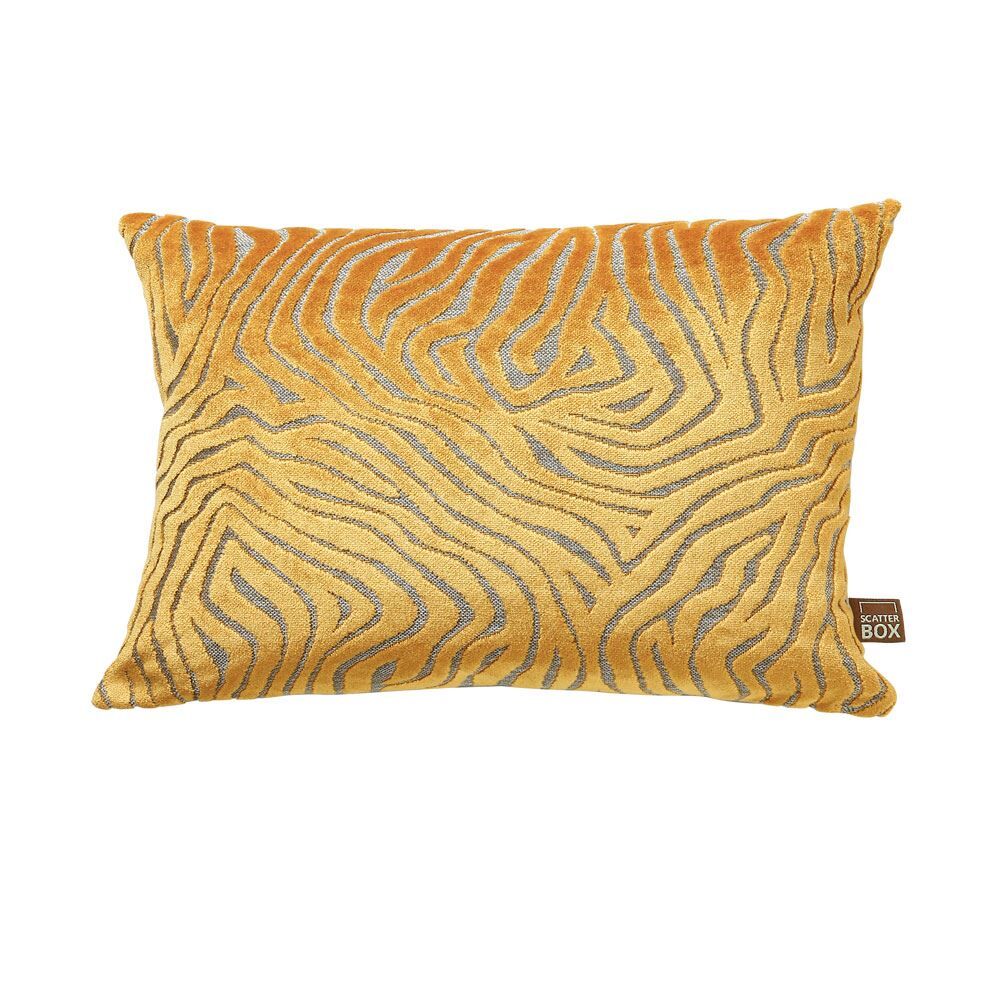 Scatter Box Lana Chenille Velvet Feather Filled Cushion, Yellow