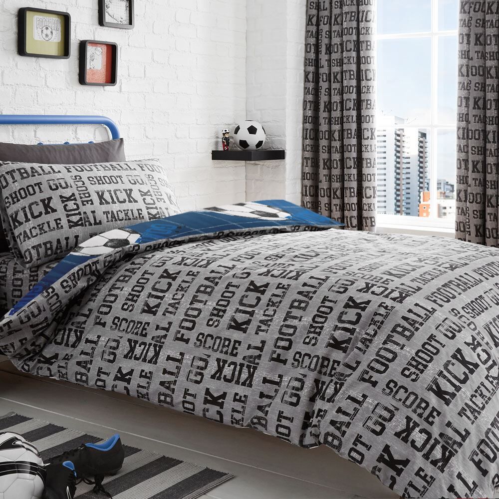 Bedlam Football Print Reversible Duvet Cover Set