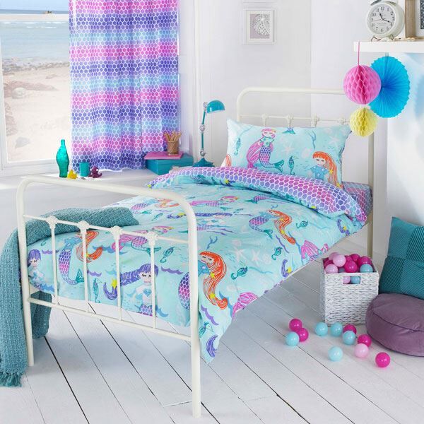 Little Big Cloud Mermaid Print Reversible Duvet Cover Set, Multi