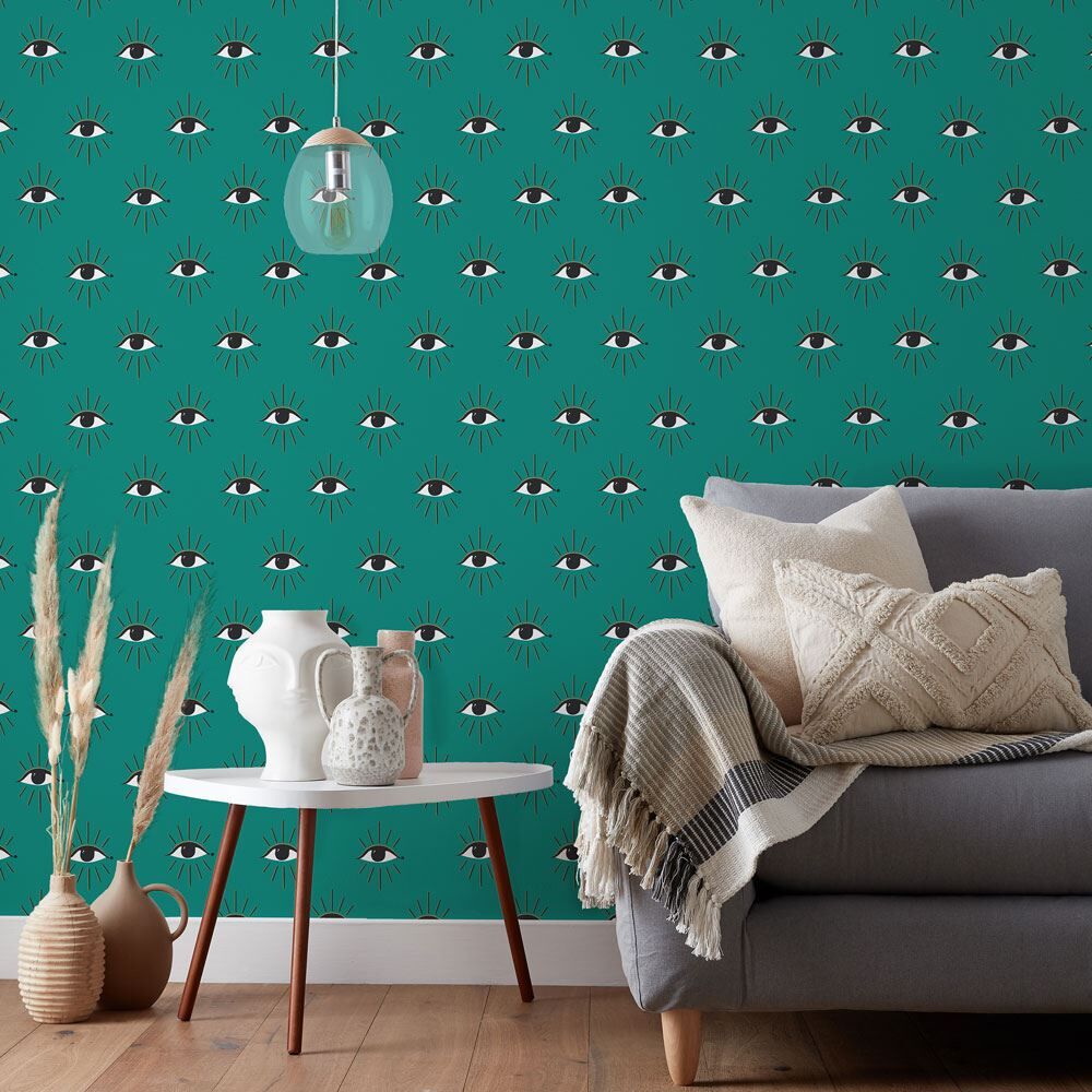 Furn Theia Abstract Eye Printed Wallpaper