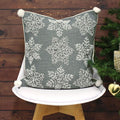 Riva Paoletti White Christmas Snow Flake Cushion Cover, Grey, 50 x 50 Cm