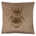 Evans Lichfield Nectar Bee Print Faux Velvet Cushion Cover, Biscuit, 43 x 43 Cm
