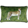Riva Paoletti Cheetah Forest Faux Velvet Cushion Cover, Green, 30 x 50 Cm