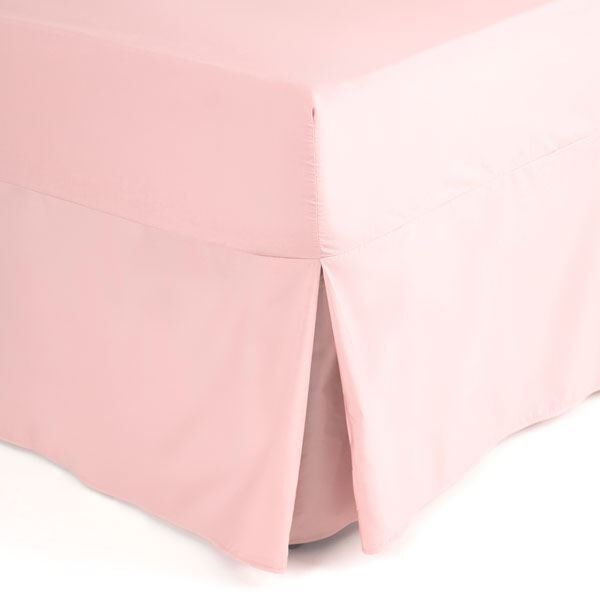 Belledorm Easycare Polycotton Percale 200 Thread Count Box Pleat Fitted Valance Sheet, Powder Pink, King