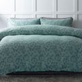 Belledorm Flora Jacquard Cotton Rich Duvet Cover Set, Duck Egg, King