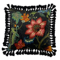 Paoletti Botanist Floral Velvet Cushion Cover, Black, 50 x 50 Cm