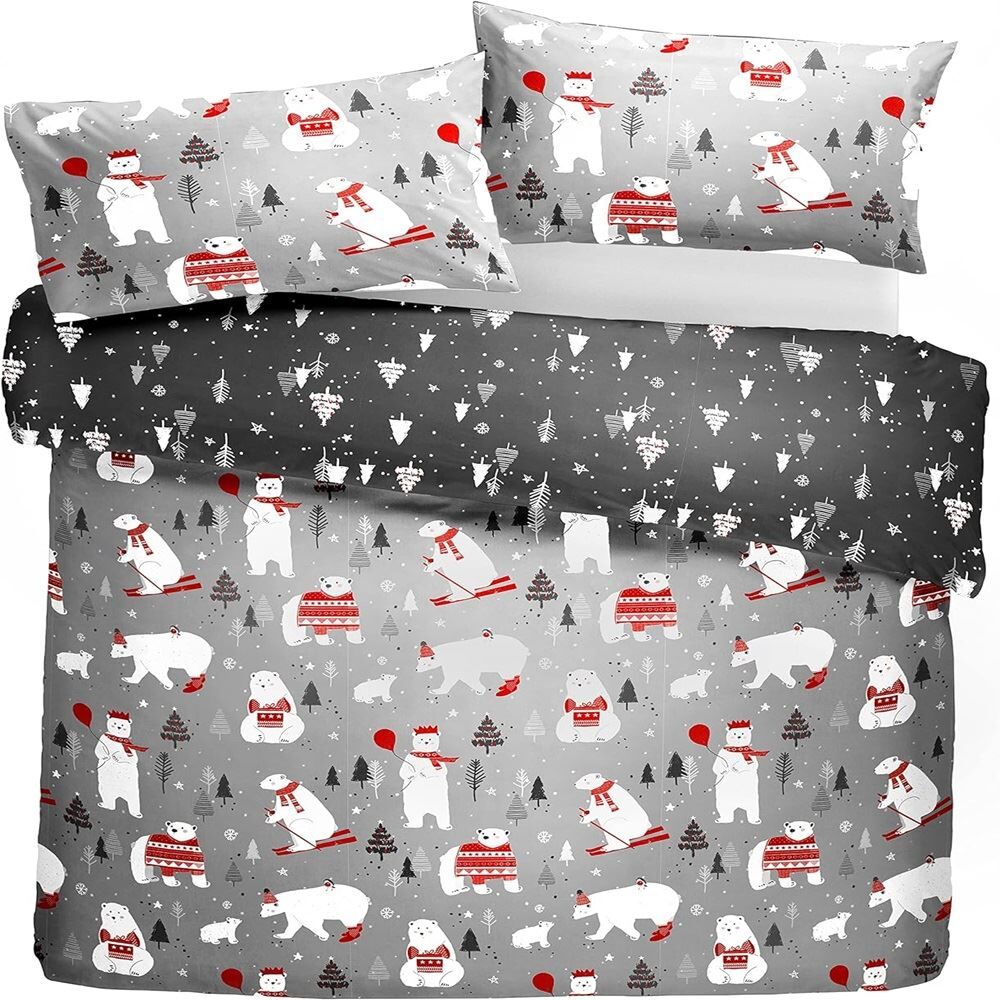 Bedlam Merry Christmas Polar Bears Easy Care Duvet Cover Set