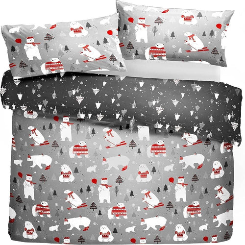 Bedlam Merry Christmas Polar Bears Easy Care Duvet Cover Set