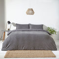 The Linen Yard Chevron Tuft 100% Cotton Duvet Cover Set