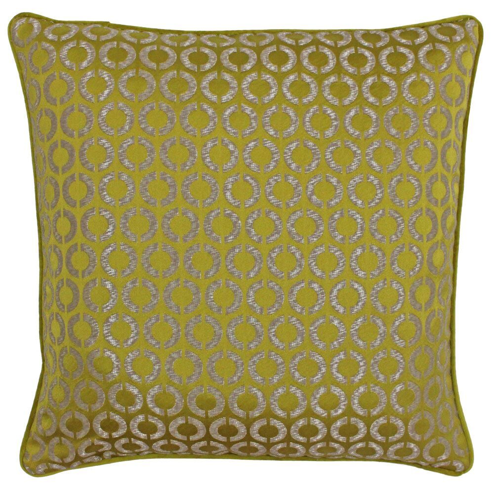 Riva Paoletti Piccadilly Geometric Circle Jacquard Weave Cushion Cover, Gold/Plum, 50 x 50 Cm