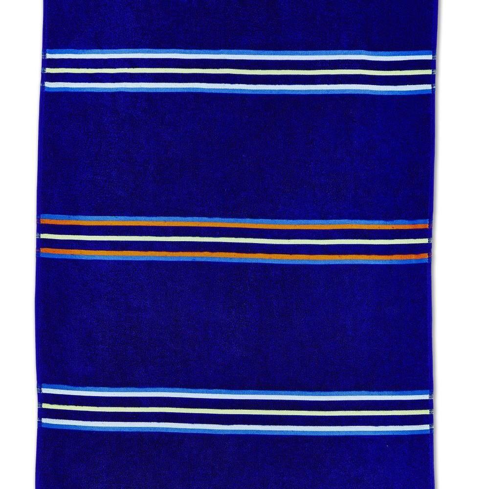 Catherine Lansfield Rainbow 100% Cotton Beach Towel, Blue, 2 Pack