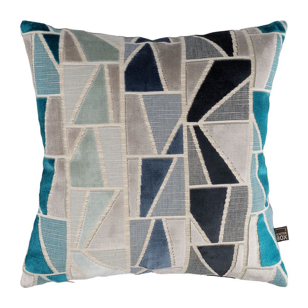 Scatter Box Samson Geometric Cut Velvet Feather Filled Cushion