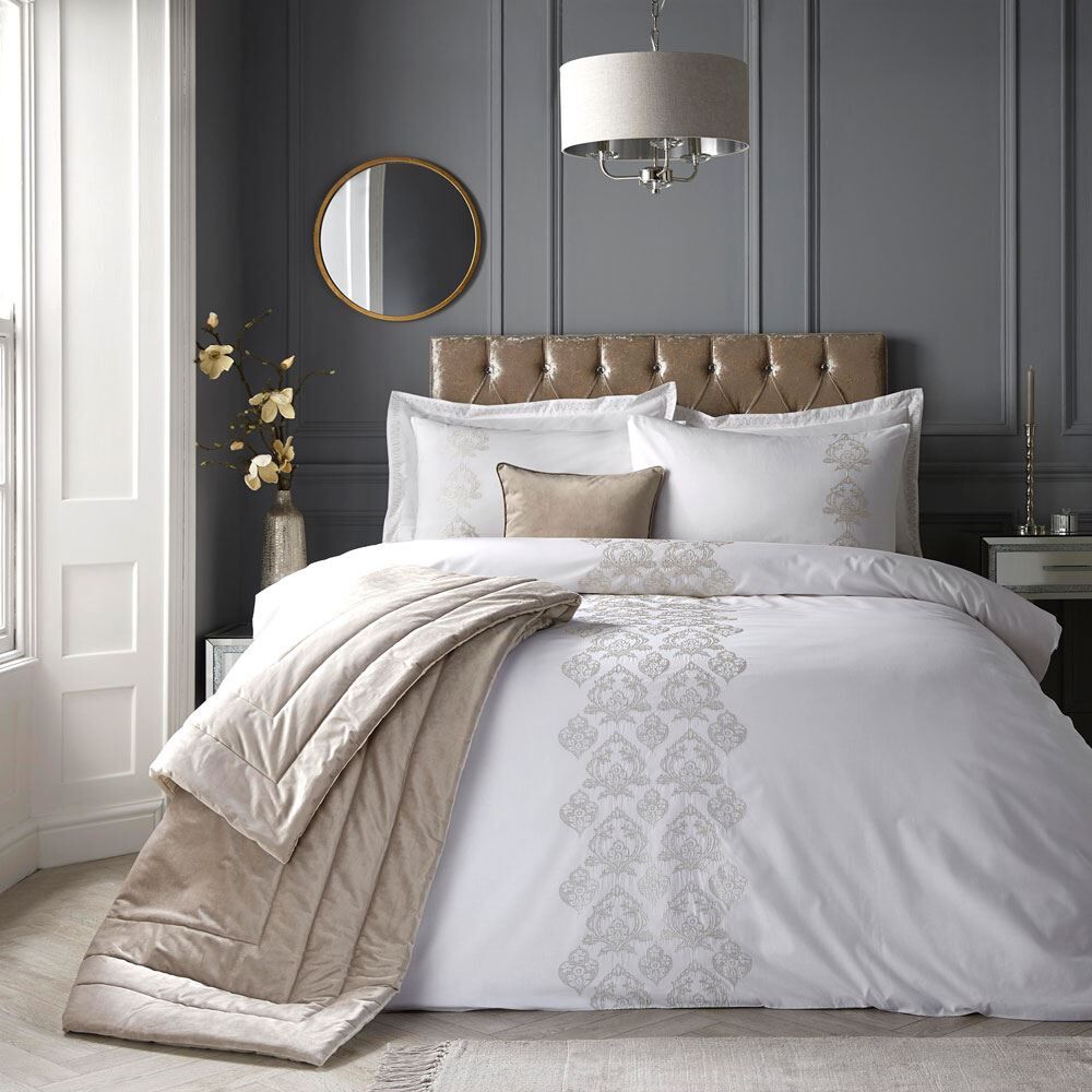 Laurence Llewelyn Bowen Carmella Metallic Embroidered Duvet Cover Set