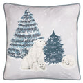 Furn Arcticus Winter Wonderland Polar Bear Piped Edge Cushion Cover, Blue, 45 x 45 Cm