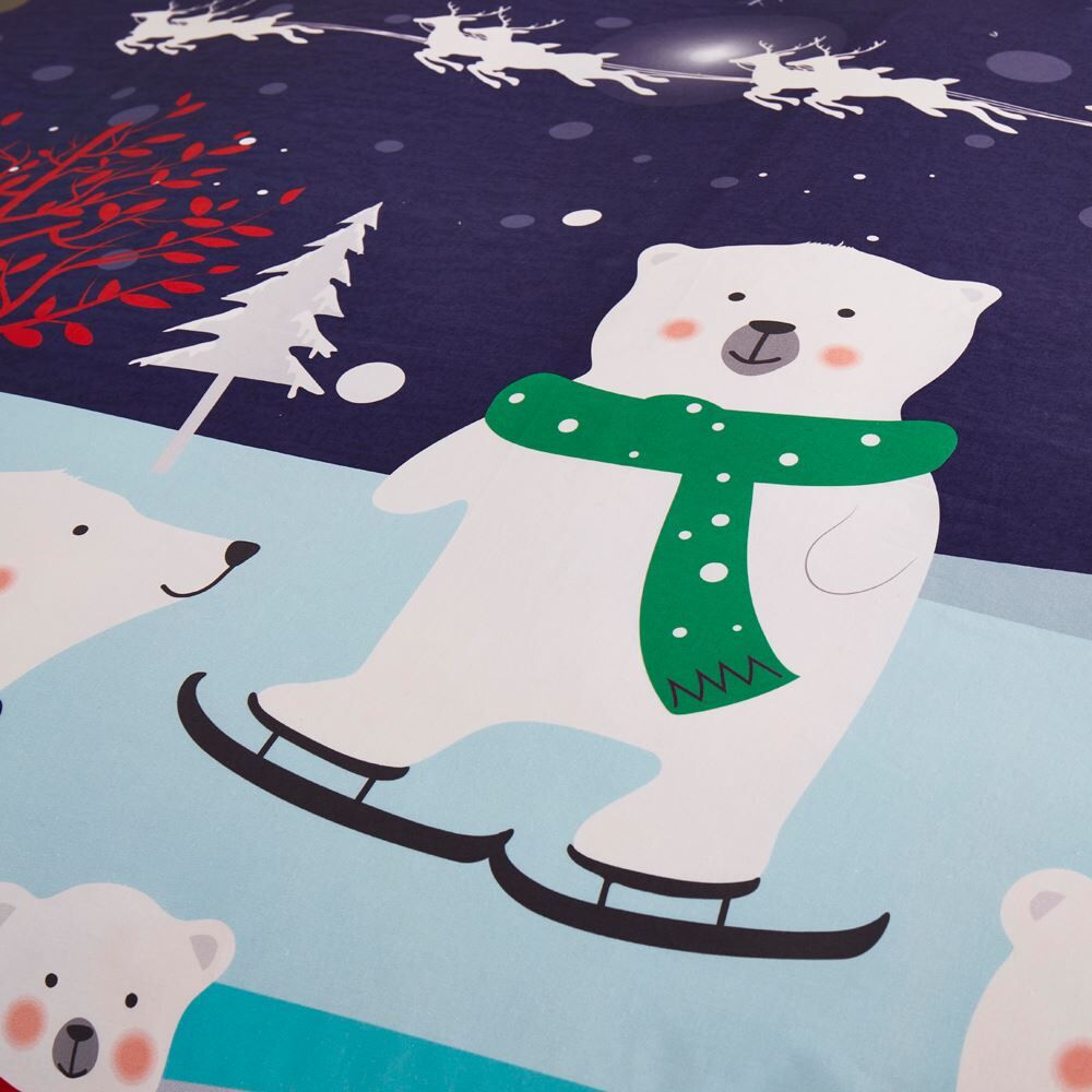 Fusion Christmas Christmas Bears Easy Care Reversible Duvet Cover Set