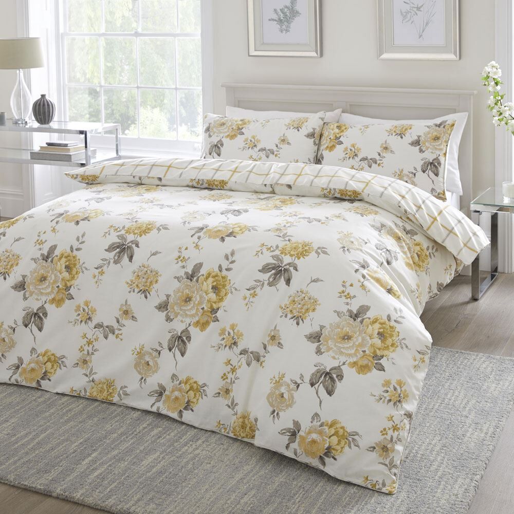 Dreams & Drapes Coniston Floral Check Print Reversible Duvet Cover Set