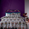 Fusion Halloween Skulls Print Easy Care Reversible Duvet Cover Set