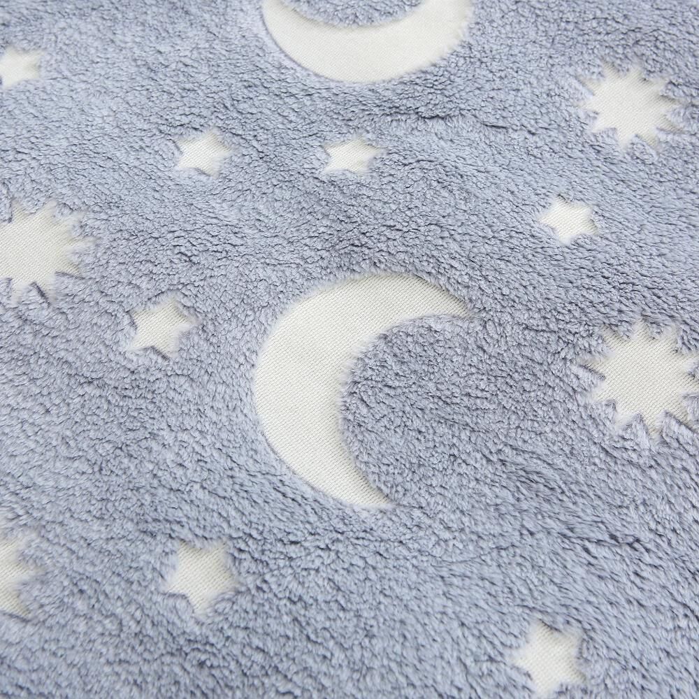 Night Zone Moon & Stars Glow In The Dark Super Soft Fleece Warm & Cosy Throw