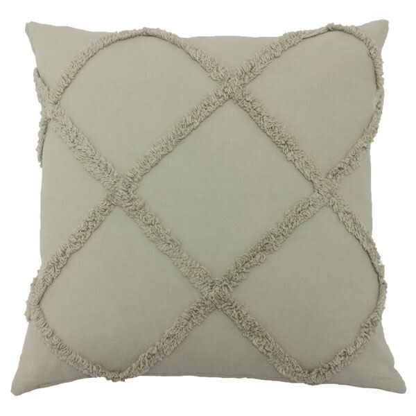 The Linen Yard Tago Tufted 100% Cotton Cushion Cover, Grey, 45 x 45 Cm