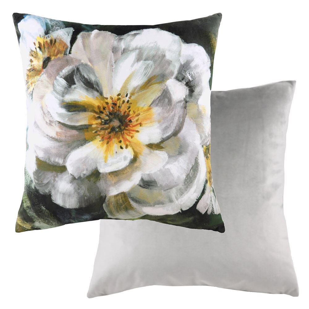 Evans Lichfield Winter Florals English Rose Watercolour Print Cushion Cover, White, 43 x 43 Cm