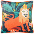 Kate Merritt Abstract Lion Print Piped Edge Cushion Cover, Multi, 43 x 43 Cm