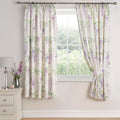 Dreams & Drapes Wisteria Floral Print Lined Pencil Pleat Curtains, Lilac, 66 x 72 Inch