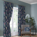 Dreams & Drapes Caberne Heritage Floral Print 100% Cotton Lined Pencil Pleat Curtains