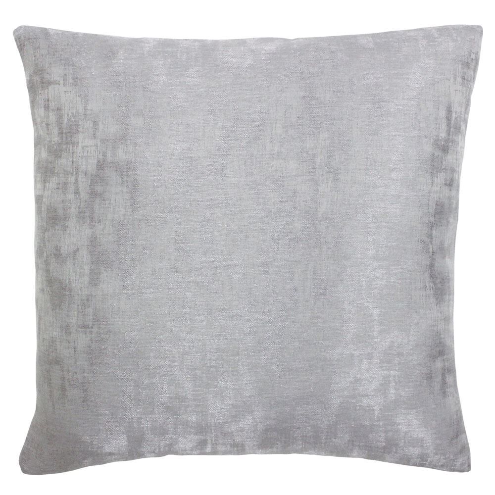 Riva Paoletti Mirage Metallic Print Cushion Cover, Silver, 45 x 45 Cm