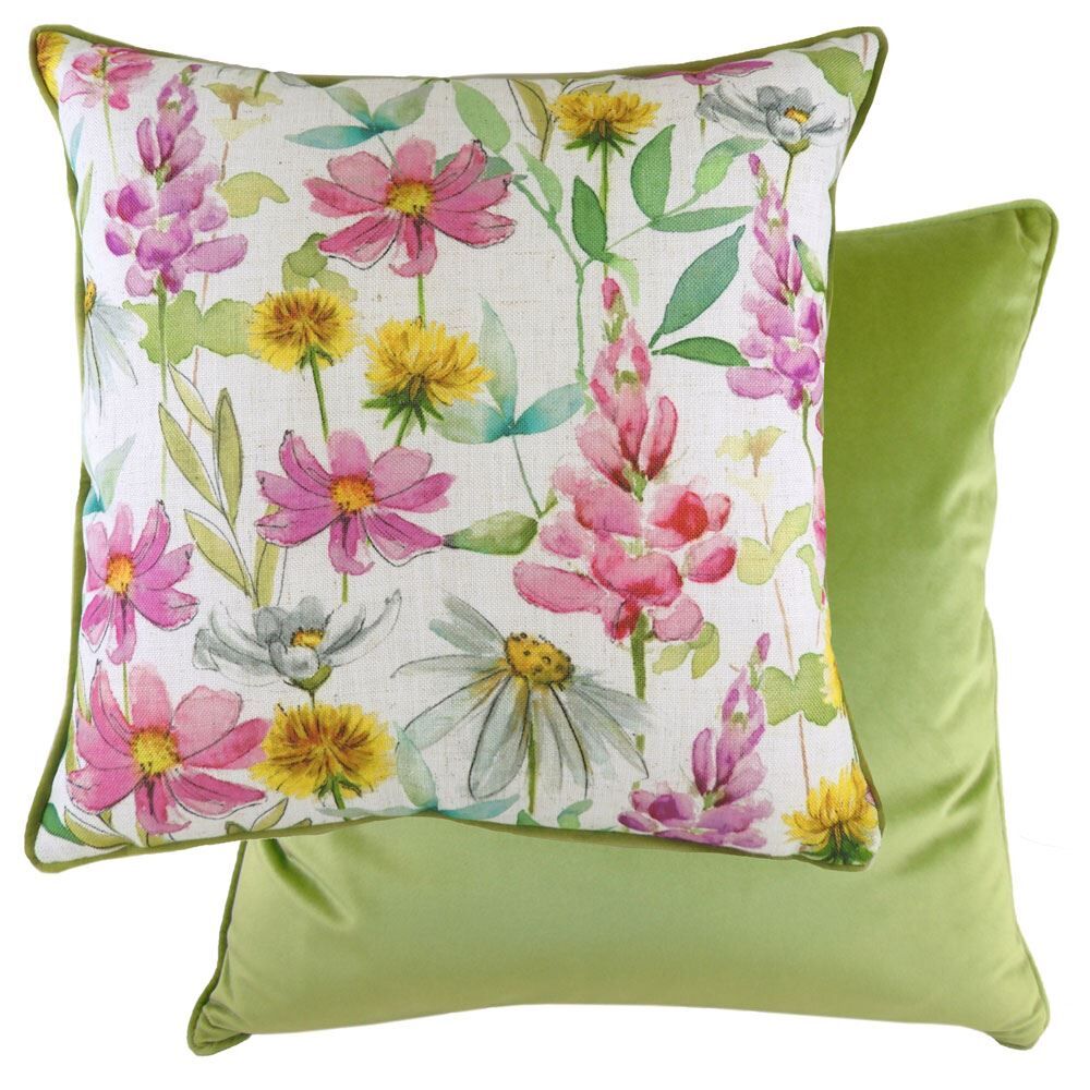 Evans Lichfield Wild Flowers Ava Floral Print Cushion Cover