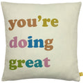 Furn You're Doing Great Print Recycled Polyester Cushion Cover, Multi, 43 x 43 Cm
