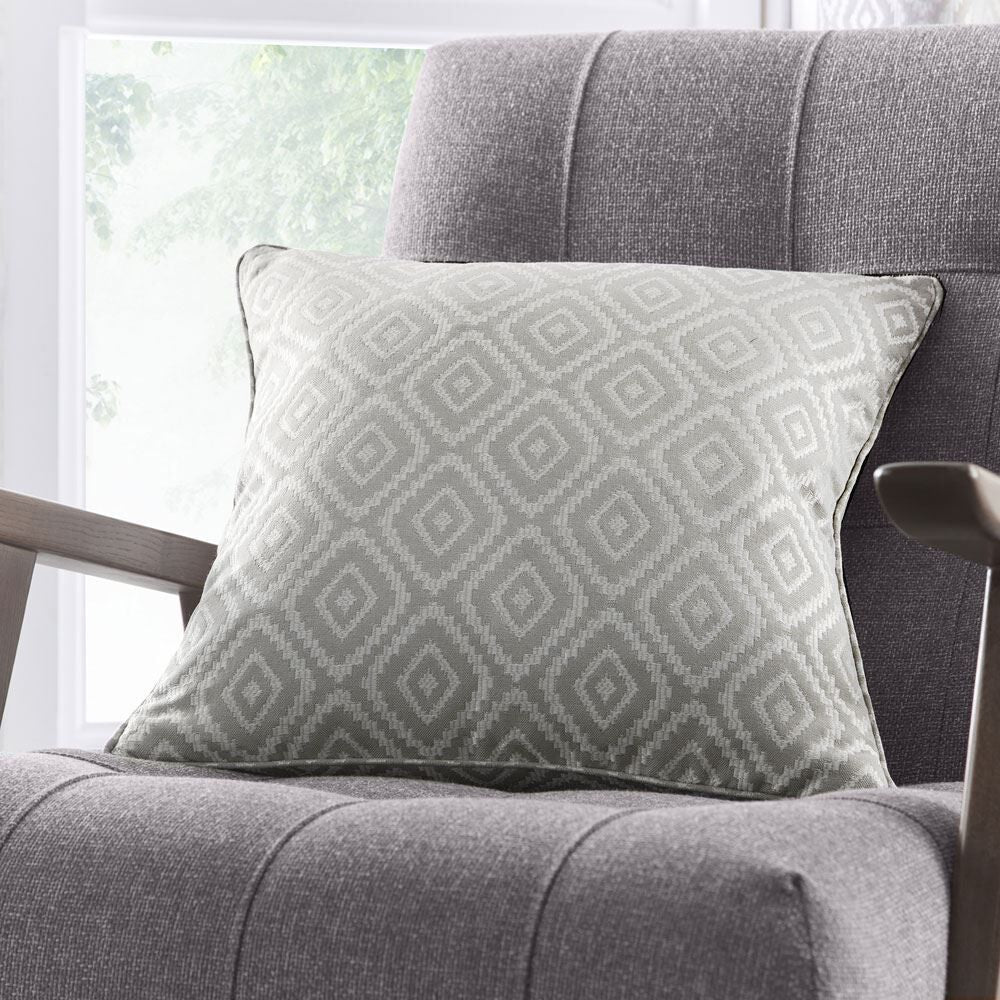 Appletree Loft Asha Geometric Diamond Jacquard Filled Piped Edge Cushion