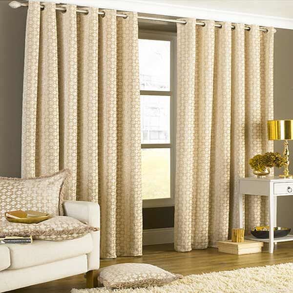 Paoletti Belmont Chenille Jacquard Woven Lined Eyelet Curtains